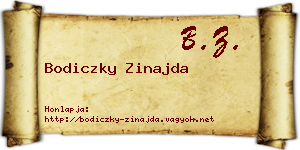 Bodiczky Zinajda névjegykártya